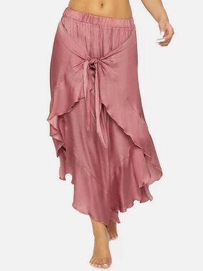 PilyQ Dusty Rose Ruffle Tie Pant Cover-up NWT